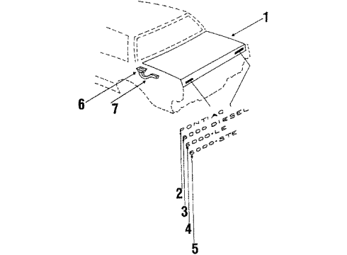 1985 Pontiac 6000 Stkr Assembly, C/Lid Lock Diagram for 20564901