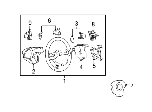 2009 Chevy Corvette Steering Column, Steering Wheel Diagram 3 - Thumbnail