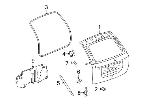 2007 Pontiac Torrent Gate & Hardware Diagram