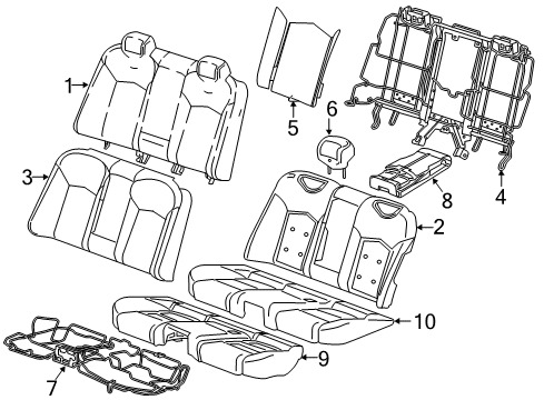 2019 Cadillac CT6 Rear Seat Components Diagram