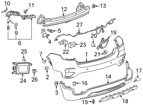 2017 Chevy Trax Lamp Assembly, Rear Fascia Signal Diagram for 42598150