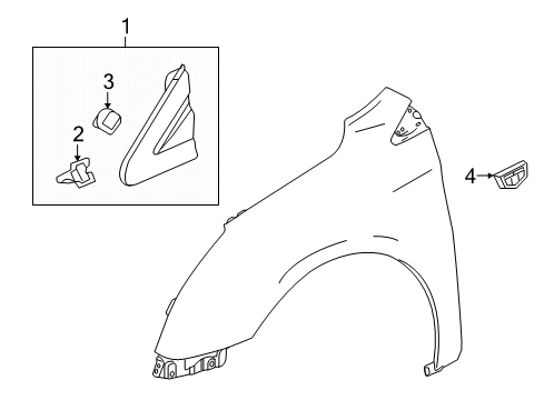 2019 Cadillac XTS Exterior Trim - Fender Diagram