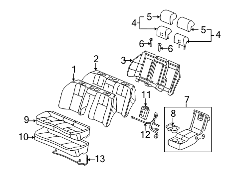 2006 Cadillac STS Frame Asm,Rear Seat Back Cushion Diagram for 88995212