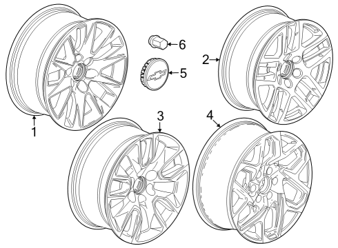 2022 Chevy Silverado 1500 LTD Wheel, Front & Rr Diagram for 84726383