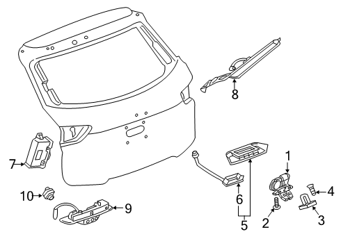 2020 Chevy Blazer Lift Gate - Lock & Hardware Diagram