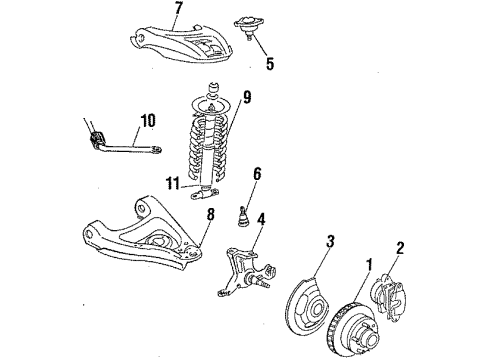 1985 Pontiac T1000 Seal Kit,Front Brake Caliper Piston Diagram for 18008315