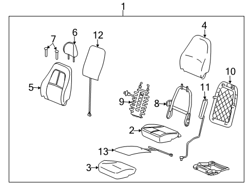 2010 Saturn Vue Front Seat Components Diagram