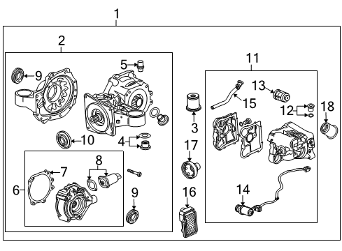 2010 Cadillac SRX Flange Kit,Propeller Shaft Diagram for 13334081