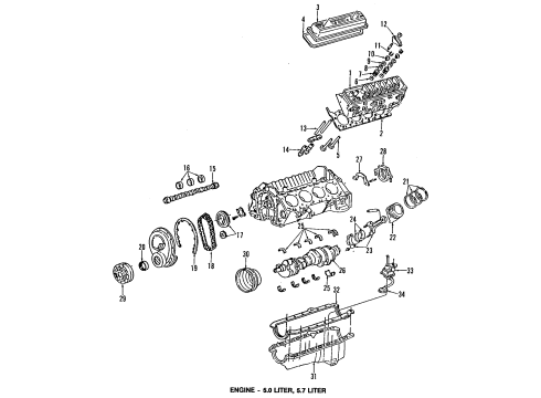 1994 Chevy Caprice Cylinder Head (W/Studs) Diagram for 12529741