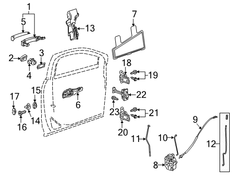 2016 Cadillac SRX Front Door Diagram 3 - Thumbnail