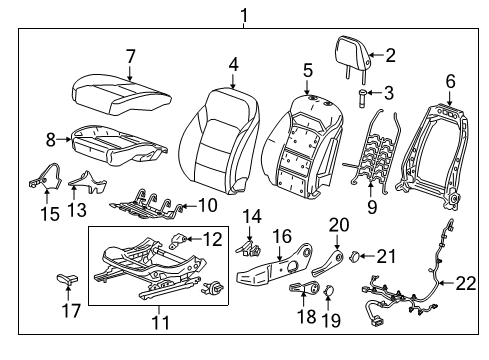 2017 Chevy Malibu Driver Seat Components Diagram 2 - Thumbnail