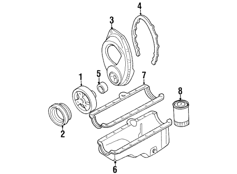 1988 GMC C3500 Engine Parts & Mounts, Timing, Lubrication System Diagram 6 - Thumbnail