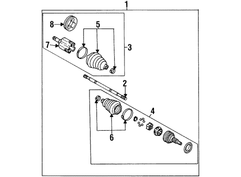 1995 Pontiac Grand Am Drive Axles - Front Diagram