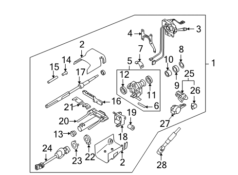 2009 Hummer H3T Housing Assembly, Ignition & Start Switch Diagram for 25814803