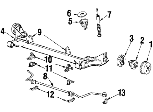 1988 Oldsmobile Firenza Bolt U, Front Stabilizer Shaft Insulator Cla Diagram for 14063559