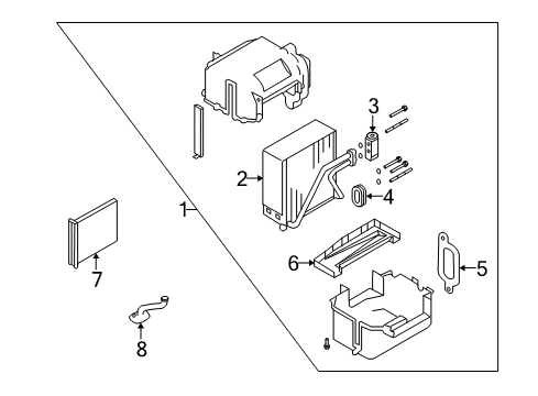 2008 Chevy Aveo A/C Evaporator Components Diagram