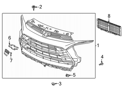 2023 Chevy Trailblazer Cover, Front Grl Opg Diagram for 42752112