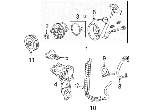 2007 GMC Yukon Cooler Assembly, P/S Fluid Diagram for 15186858