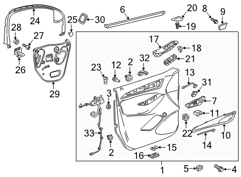 2021 Buick Enclave Trim Assembly, Front S/D *Dk Galvanizee Diagram for 84793427