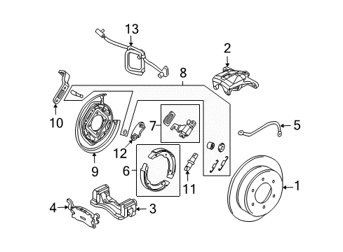 2009 Hummer H3T Brake Components, Brakes Diagram 2 - Thumbnail