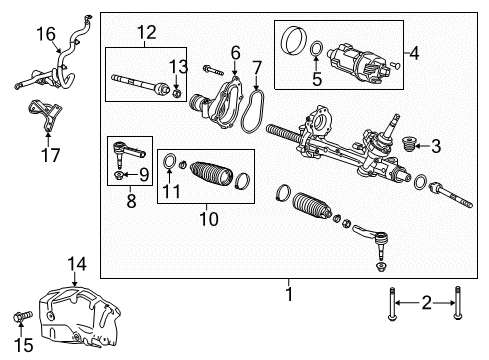 2014 Buick LaCrosse Bolt/Screw, Steering Gear Diagram for 13253472