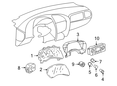 2007 Buick Rainier Plate Assembly, Instrument Panel Cluster Trim *Dark Cashmere E Diagram for 10370749