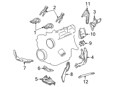 2005 Buick Rendezvous Engine & Trans Mounting Diagram 1 - Thumbnail