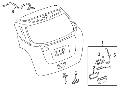 2013 Buick Encore Lift Gate - Lock & Hardware Diagram