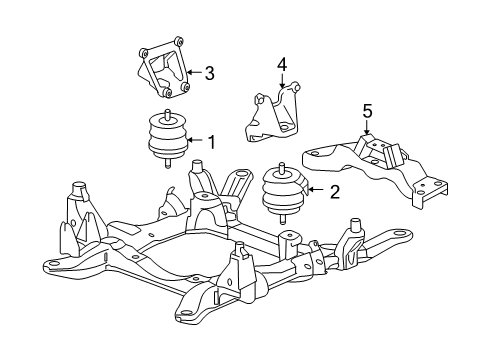 2006 Cadillac STS Engine & Trans Mounting Diagram 4 - Thumbnail