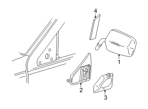 1996 GMC K1500 Outside Mirrors Diagram 4 - Thumbnail