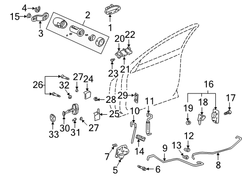 2001 Pontiac Bonneville Lever Assembly, Front Side Door Lock Diagram for 2852804