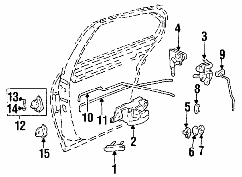 1997 Chevy Lumina Handle Assembly, Rear Side Door Outside Diagram for 10260641