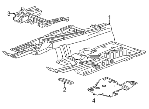 2021 Cadillac CT4 Floor & Rails Diagram