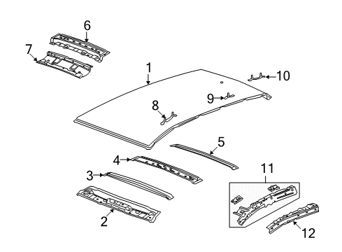 2009 Saturn Vue Roof & Components, Exterior Trim, Body Diagram 2 - Thumbnail