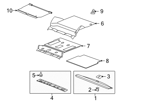 2007 GMC Yukon Floor Mats - Cargo Reversible Replacement,Material:Titanium Diagram for 25781945