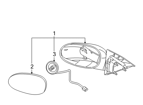 2009 Buick LaCrosse Outside Mirrors Diagram