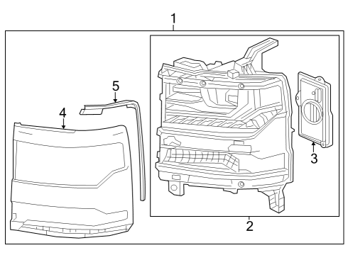 2017 Chevy Silverado 1500 Headlamp Components Diagram