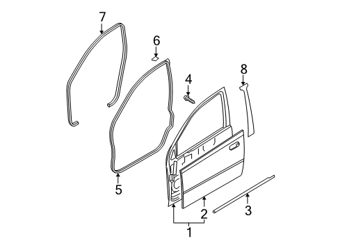 2008 Chevy Aveo5 Front Door Diagram