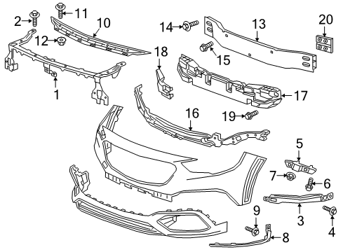 2018 Buick Regal TourX Front Bumper Diagram 2 - Thumbnail