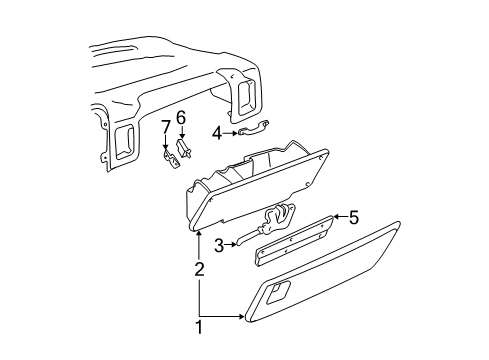 2004 GMC Sierra 2500 Glove Box Diagram