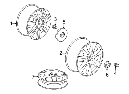 2010 Cadillac SRX Wheels Diagram