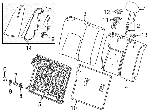 2020 Buick Regal TourX Rear Seat Components Diagram 5 - Thumbnail