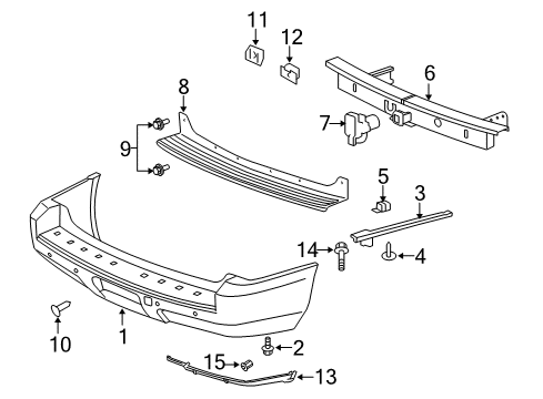 2011 GMC Yukon Rear Bumper Diagram 2 - Thumbnail