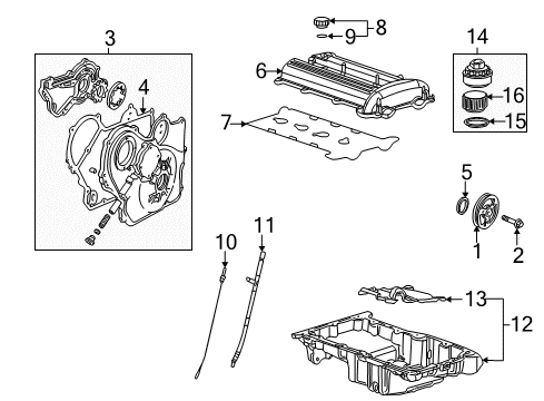 2007 Saturn Ion Engine Parts & Mounts, Timing, Lubrication System Diagram 1 - Thumbnail