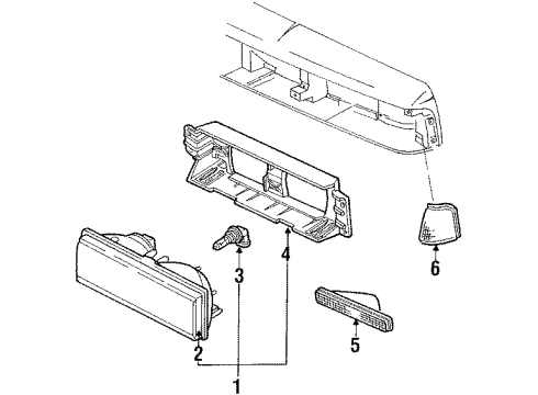 1988 Oldsmobile Firenza Bulbs Diagram