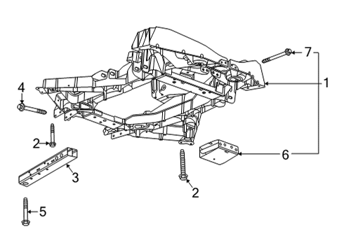 2020 Chevy Corvette BOLT,DRIVETRAIN & FRT SUSP CRADLE Diagram for 11602517