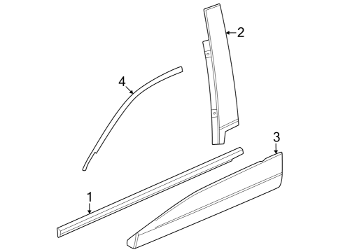 2024 Chevy Trax MOLDING ASM-FRT S/D LWR Diagram for 42811553