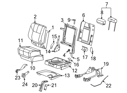 2008 Chevy Avalanche Cover, Rear Seat Latch Finish *Light Cashmere Diagram for 15927637