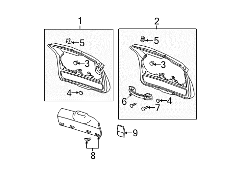 2005 Buick Rendezvous Panel Assembly, Lift Gate Trim Finish *Neutral L Diagram for 10398914