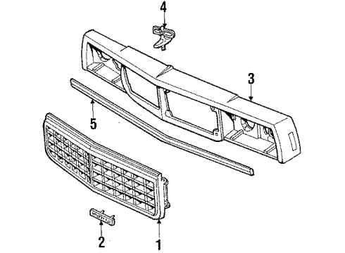 1984 Chevy Impala Radiator Grille Emblem Diagram for 14010590